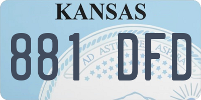 KS license plate 881DFD