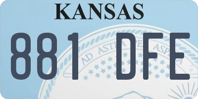 KS license plate 881DFE