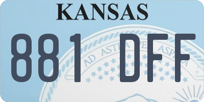KS license plate 881DFF