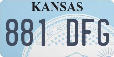 KS license plate 881DFG