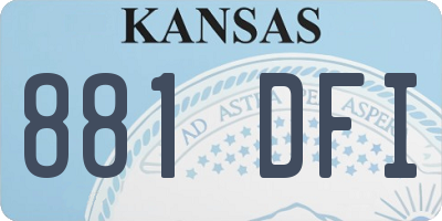 KS license plate 881DFI