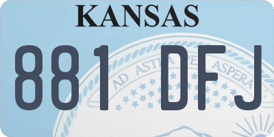 KS license plate 881DFJ