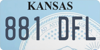 KS license plate 881DFL