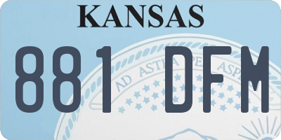 KS license plate 881DFM