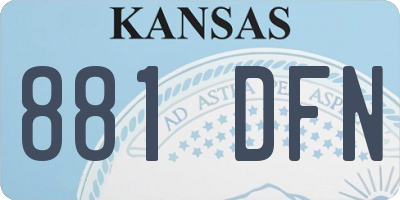 KS license plate 881DFN