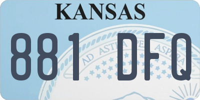 KS license plate 881DFQ
