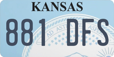 KS license plate 881DFS