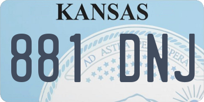 KS license plate 881DNJ