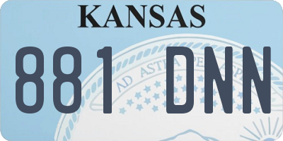 KS license plate 881DNN