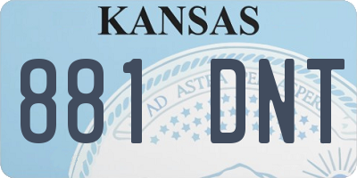 KS license plate 881DNT