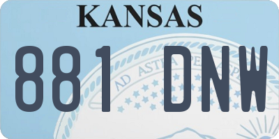 KS license plate 881DNW