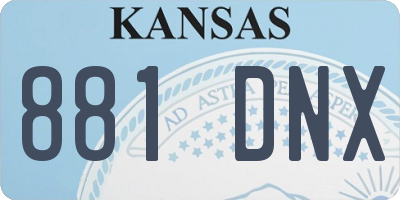 KS license plate 881DNX