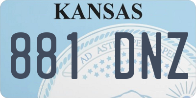 KS license plate 881DNZ