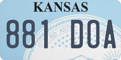 KS license plate 881DOA