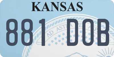 KS license plate 881DOB