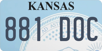 KS license plate 881DOC