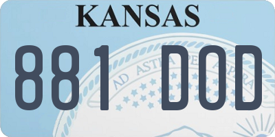 KS license plate 881DOD