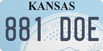 KS license plate 881DOE