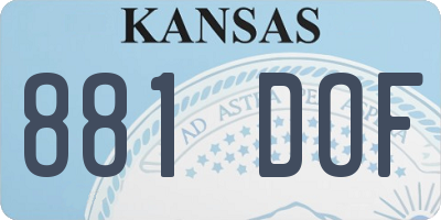 KS license plate 881DOF