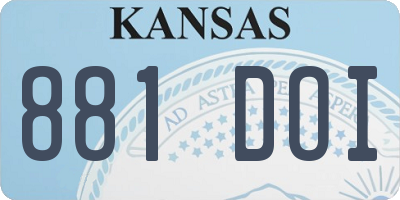KS license plate 881DOI