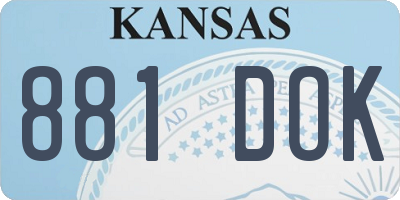 KS license plate 881DOK