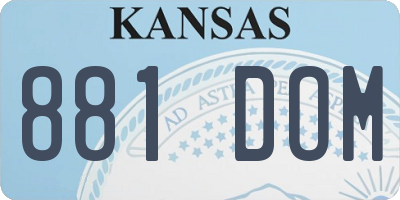 KS license plate 881DOM