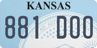 KS license plate 881DOO