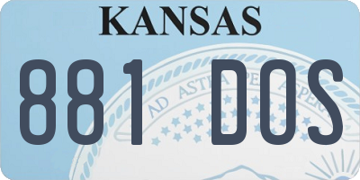 KS license plate 881DOS