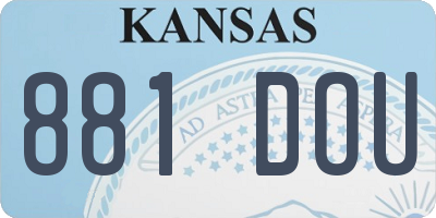 KS license plate 881DOU