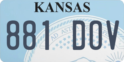 KS license plate 881DOV