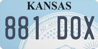 KS license plate 881DOX