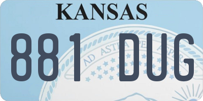 KS license plate 881DUG