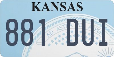 KS license plate 881DUI