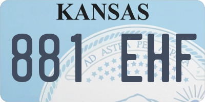 KS license plate 881EHF