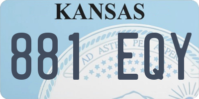 KS license plate 881EQY