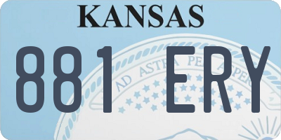 KS license plate 881ERY