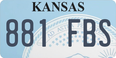 KS license plate 881FBS