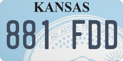 KS license plate 881FDD