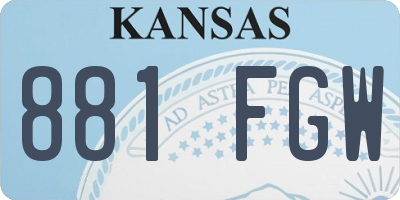 KS license plate 881FGW