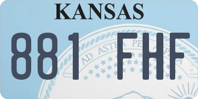 KS license plate 881FHF