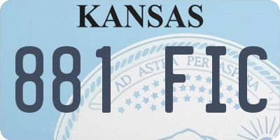 KS license plate 881FIC