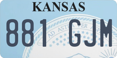 KS license plate 881GJM