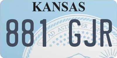 KS license plate 881GJR