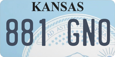 KS license plate 881GNO