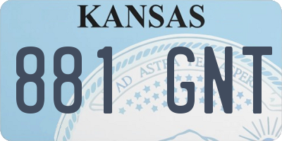 KS license plate 881GNT