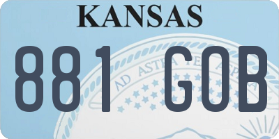 KS license plate 881GOB