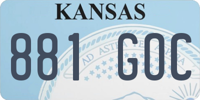 KS license plate 881GOC