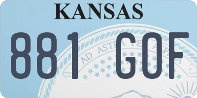 KS license plate 881GOF