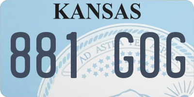 KS license plate 881GOG