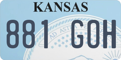 KS license plate 881GOH
